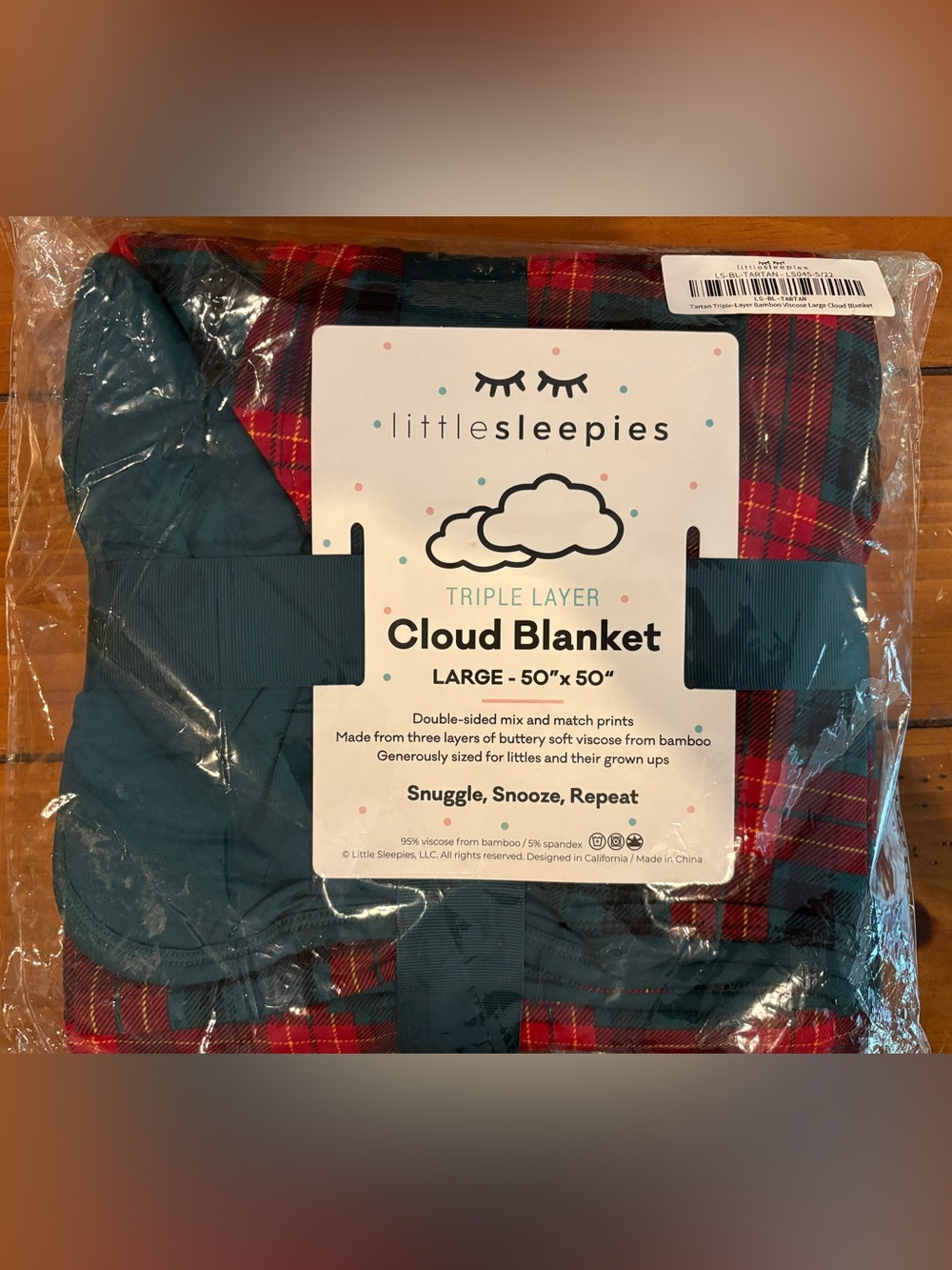 Little Sleepies Tartan Cloud Blanket